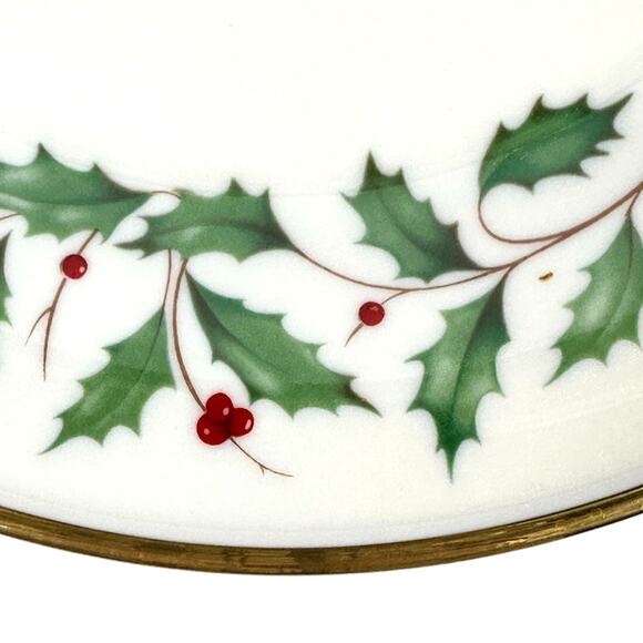 Lenox Holiday Dimension Holly Berries Gold Rim 10.75" One TIER REPLACEMENT Plate - Picture 5 of 8